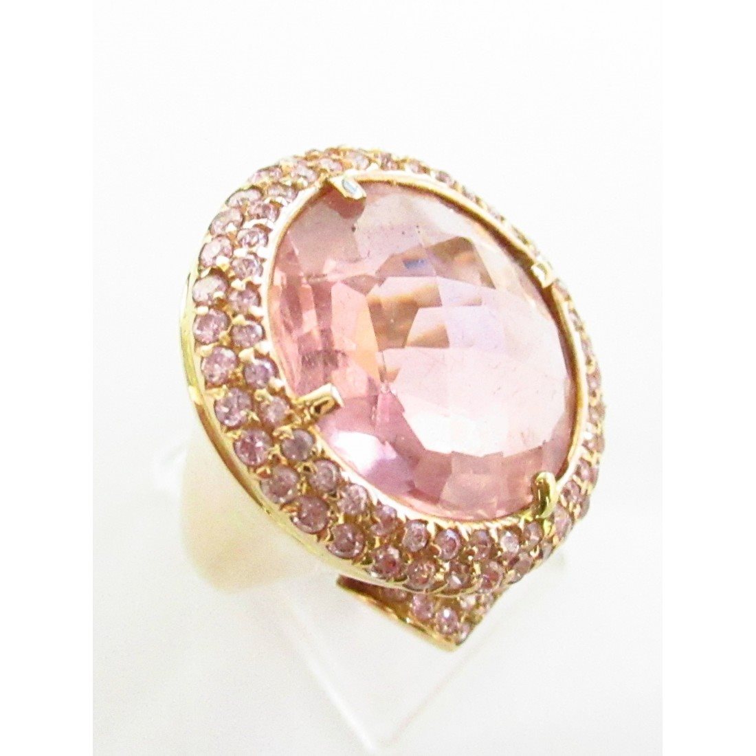 Anello fantasia donna Damiata Gioielli in oro rosa con quarzo e zirconi 3244/102