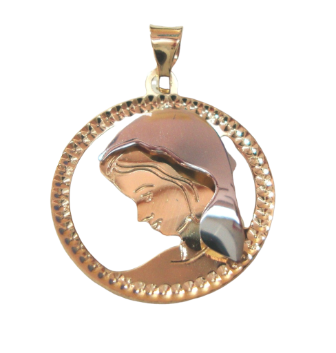 Ciondolo madonna donna Damiata Gioielli in oro giallo e bianco 325/102/3