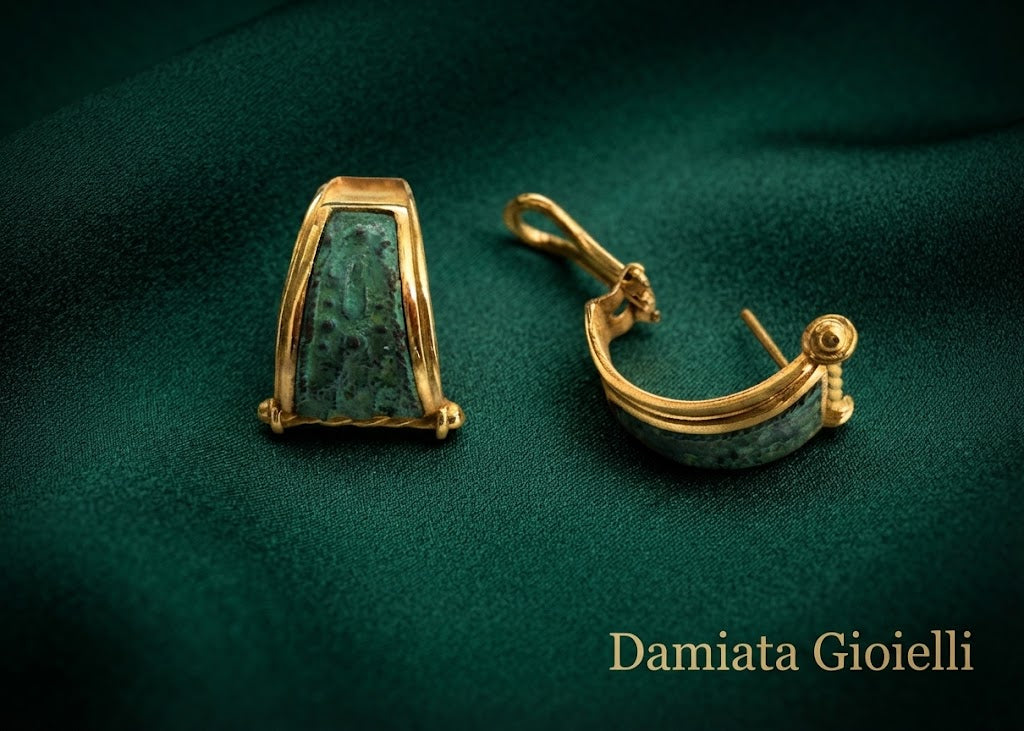 Orecchini a semicerchio donna Damiata Gioielli in oro giallo e bronzo ref. 3250/102