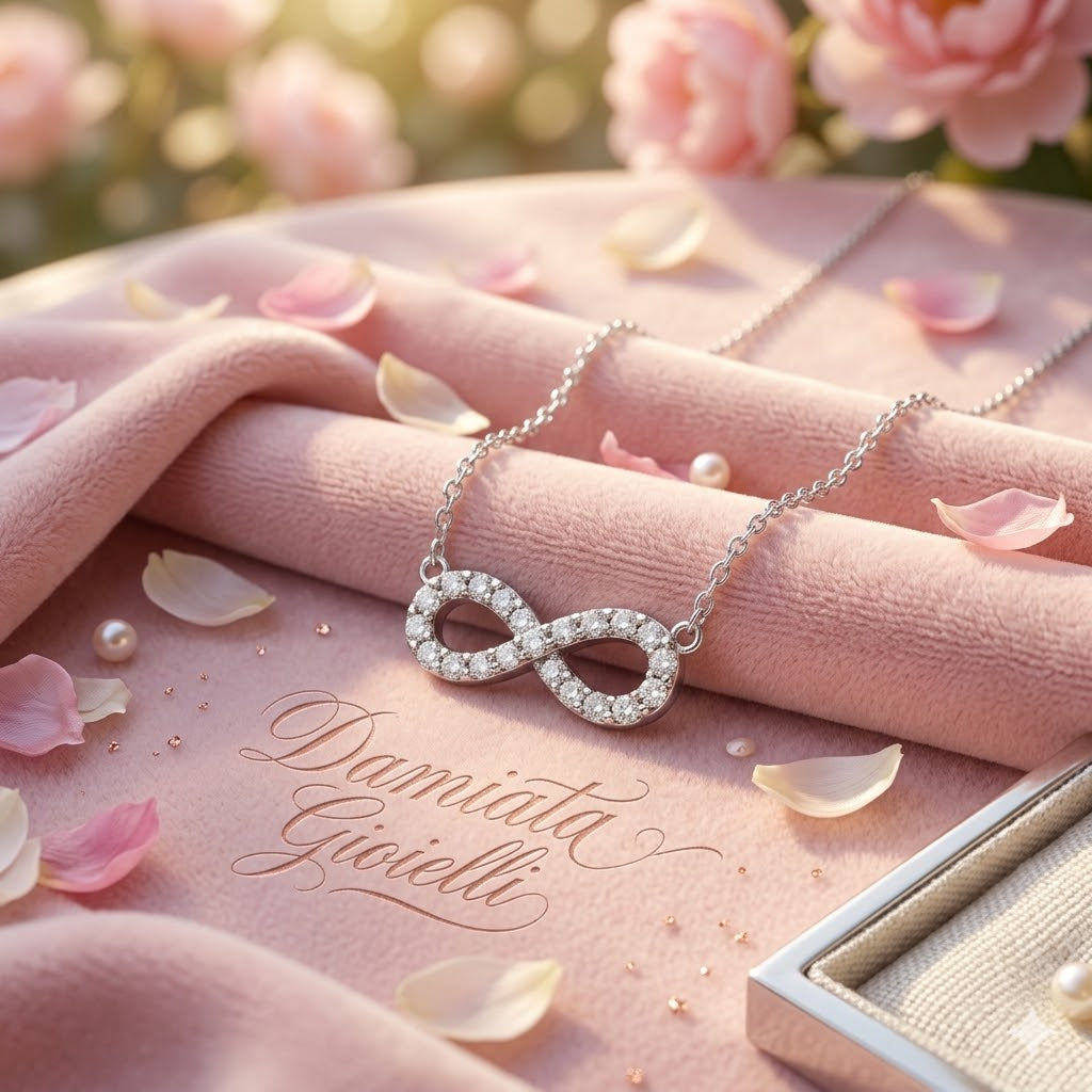 Collana con infinito donna Damiata Gioielli in oro bianco 325/102/7