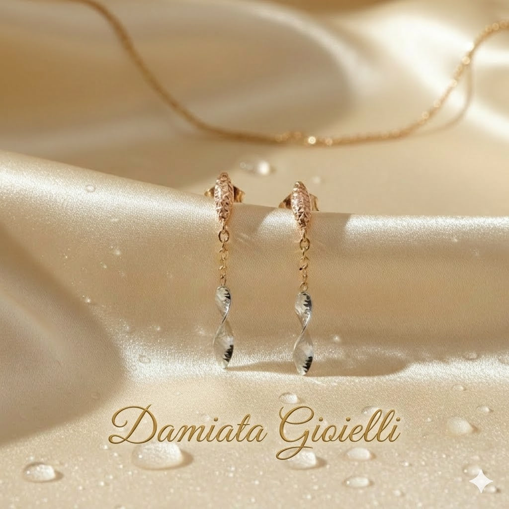 Orecchini pendenti donna Damiata Gioielli in oro bianco 326/102/4
