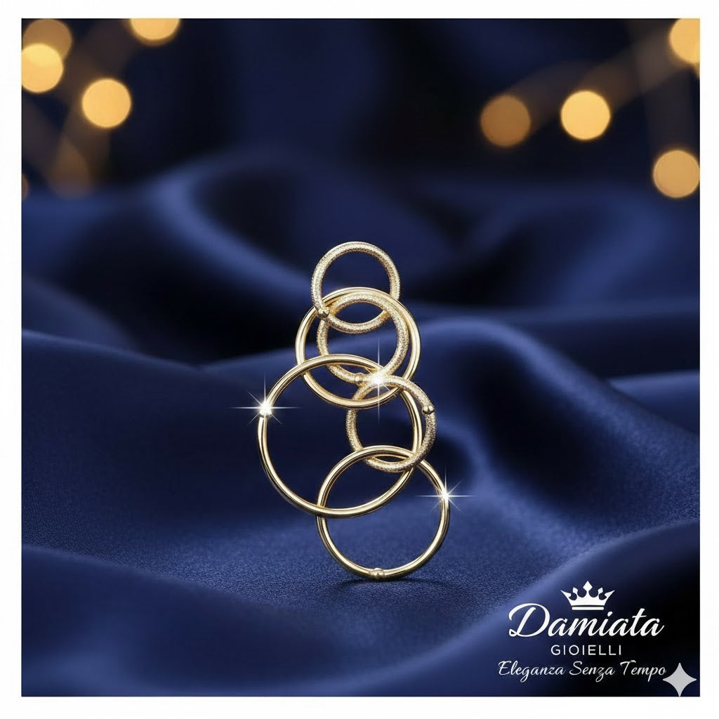 Ciondolo multicerchio donna Damiata Gioielli in oro giallo 327/102/2