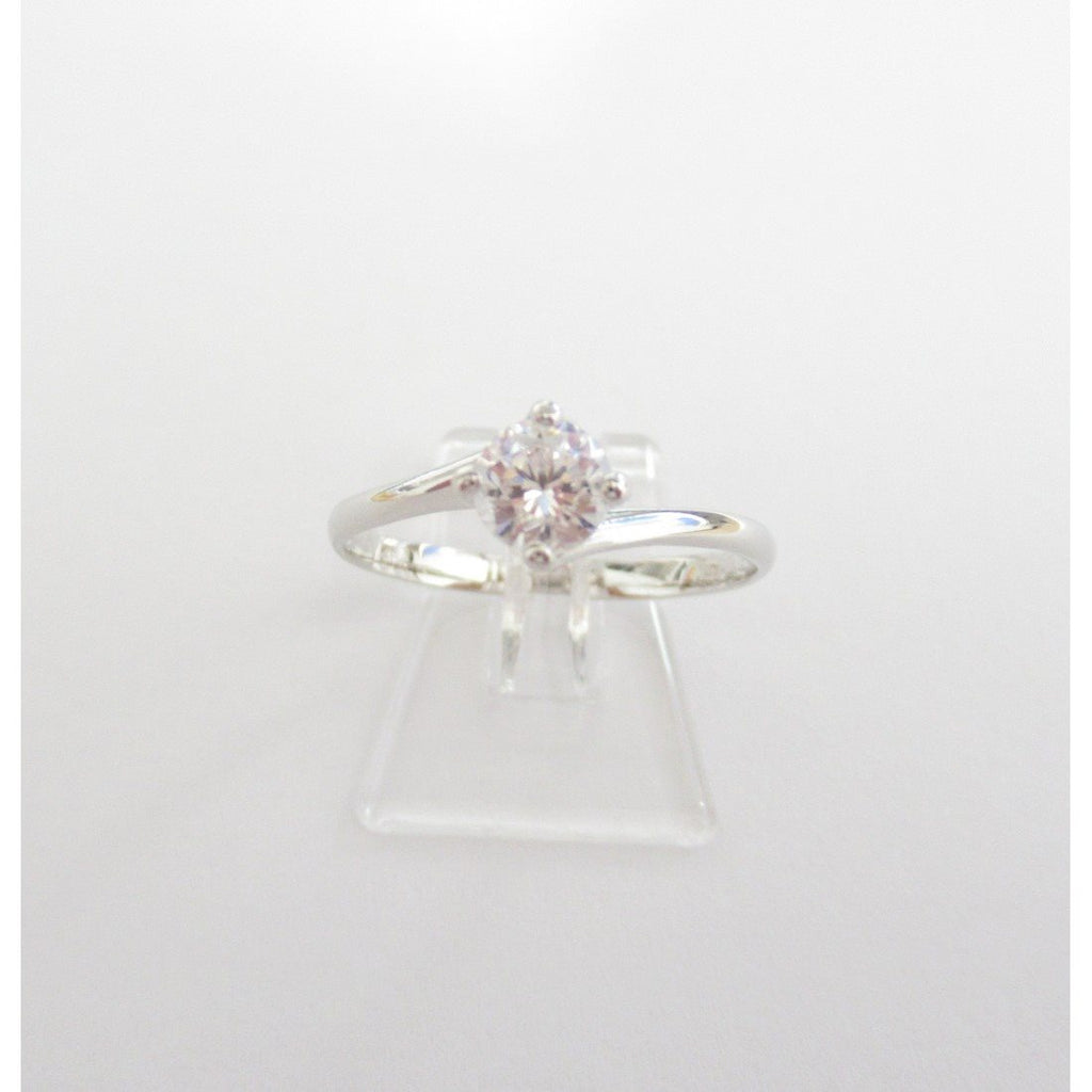 Anello solitario donna Damiata Gioielli in oro bianco e zircone 329/102/2