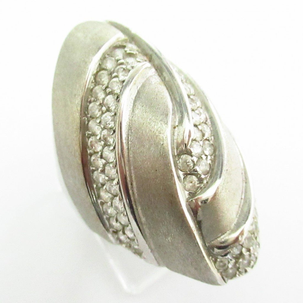 Anello a spoletta donna Damiata Gioielli in oro bianco con zirconi 3299/102