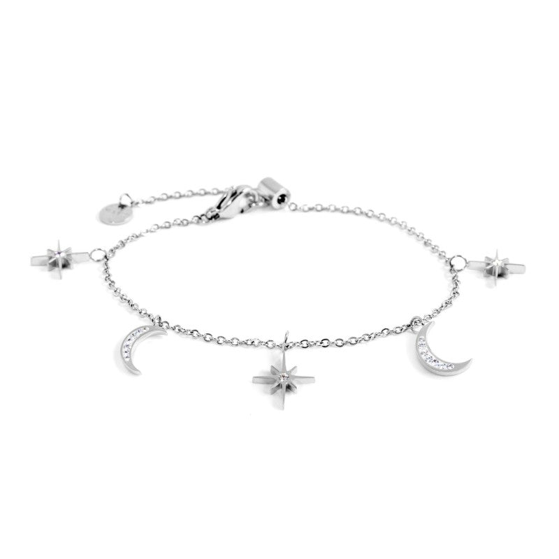 Bracciale donna Marlù Vision in acciaio e cristalli bianchi 33BR0010