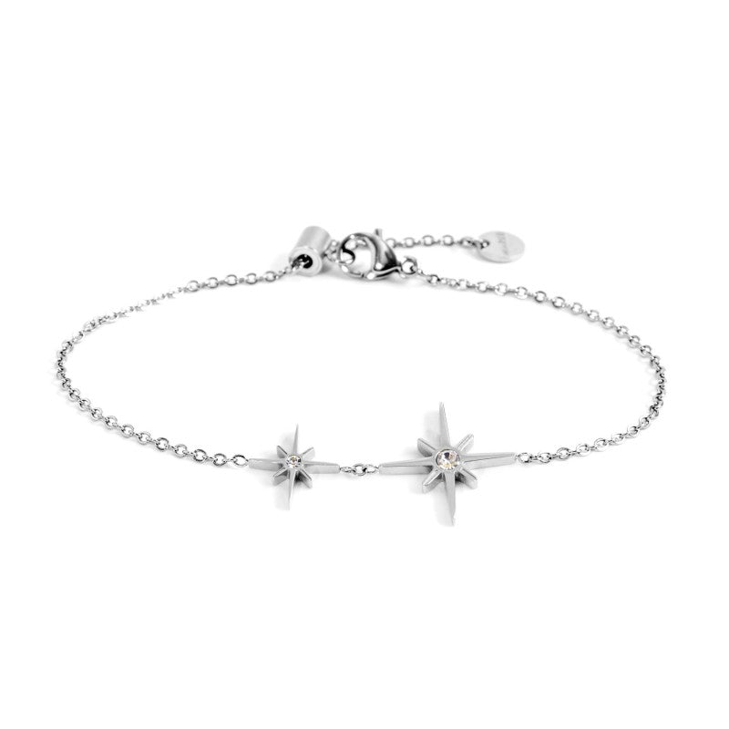 Bracciale rosa dei venti donna Marlù Vision in acciaio e cristalli 33BR0013