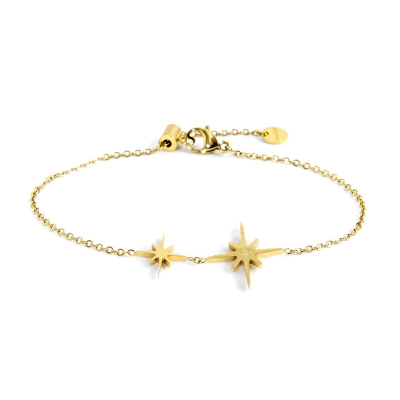 Bracciale rosa dei venti donna Marlù in acciaio dorato con cristalli 33BR0013G