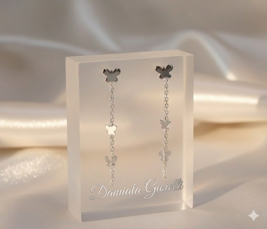 Orecchini pendenti donna Damiata Gioielli in oro bianco 341/102