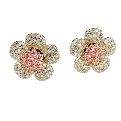 Orecchini fiore donna Trova Gioielli in argento e zirconi 3724BR