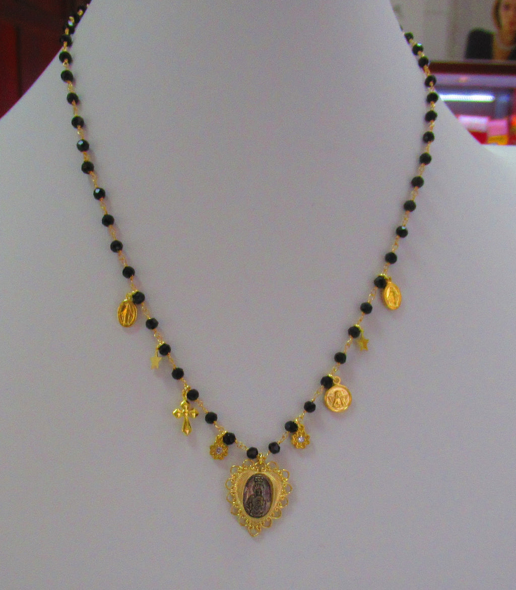 Collana Agios donna in argento dorato e cristalli 374CO