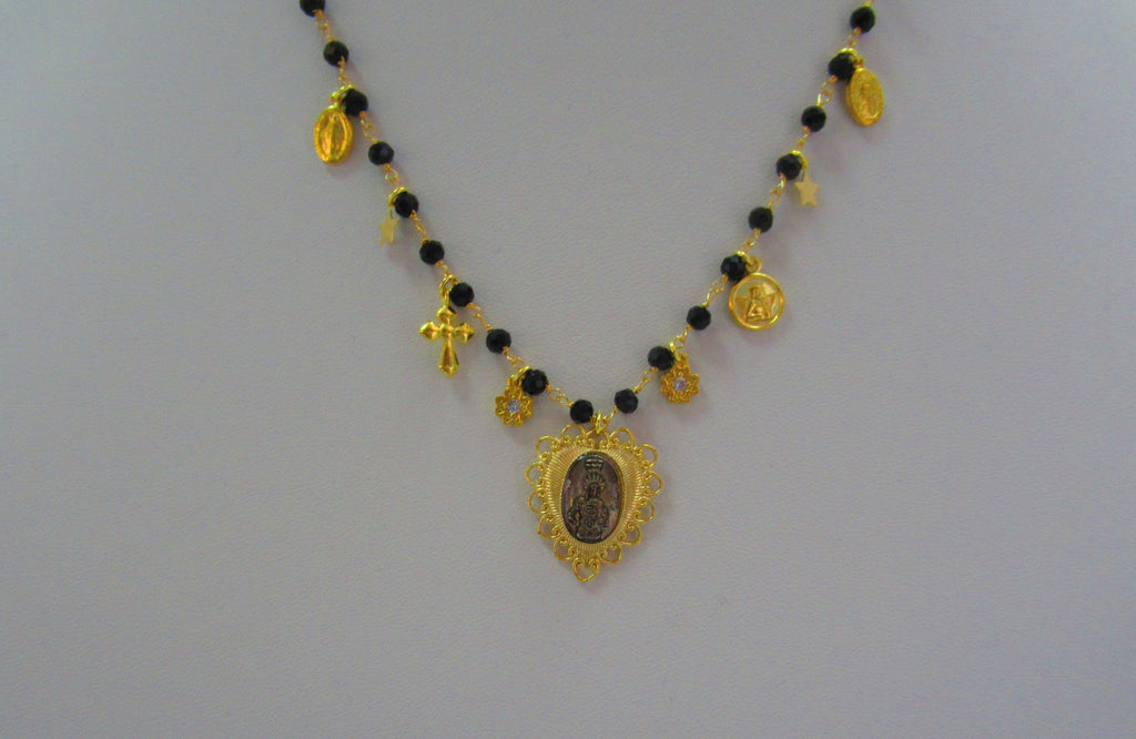 Collana Agios donna in argento dorato e cristalli 374CO