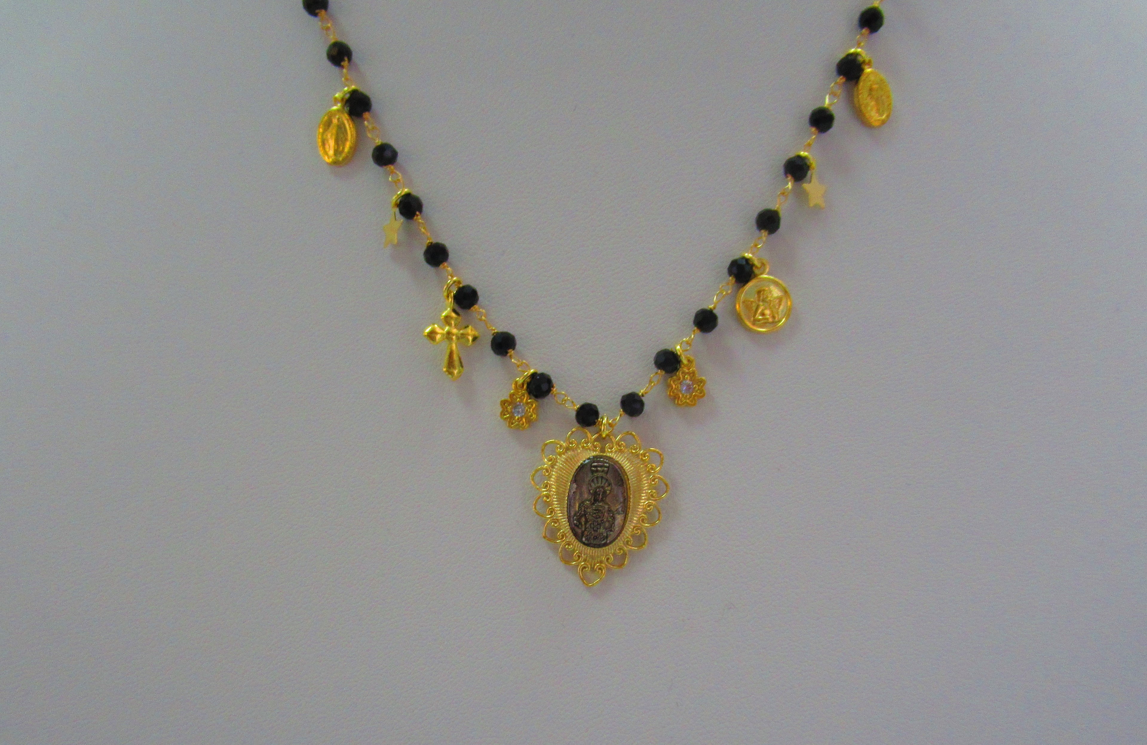 Collana Agios donna in argento dorato e cristalli 374CO