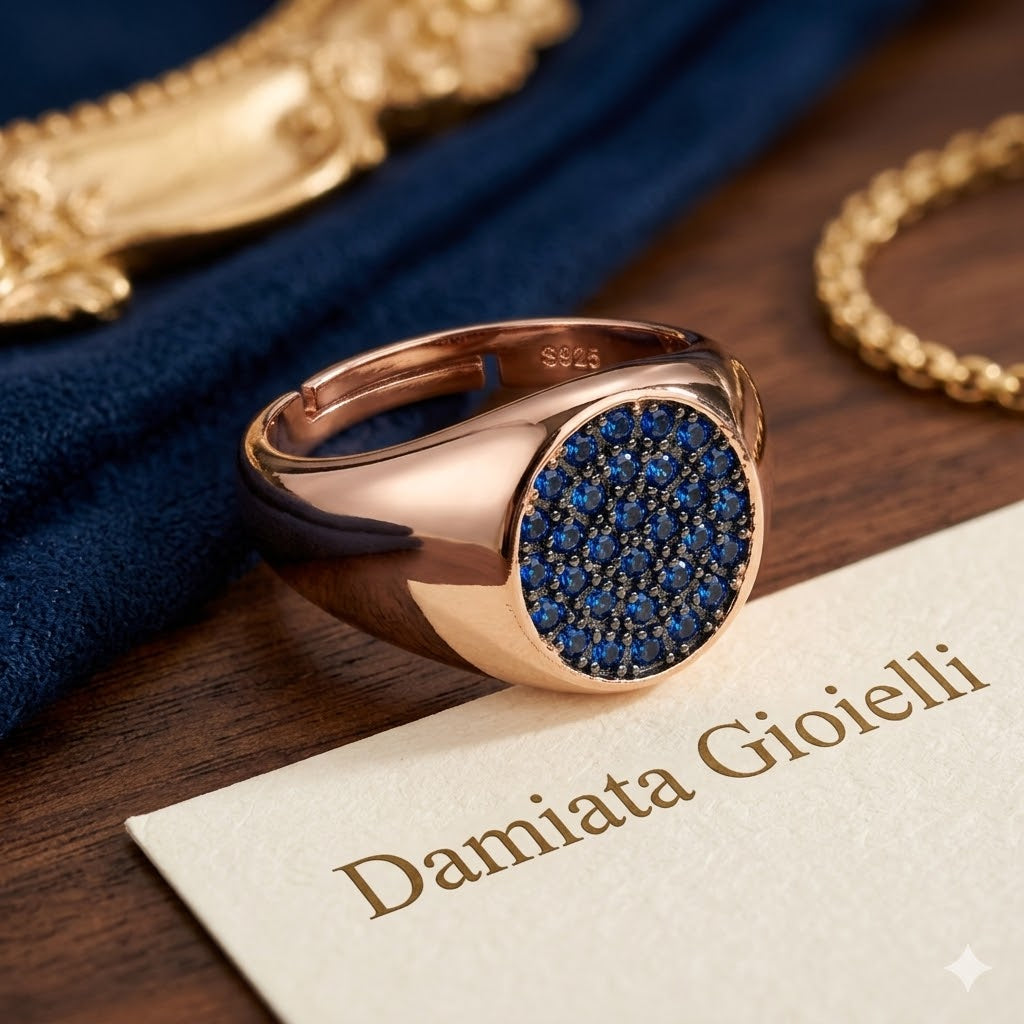 Anello donna Trova Gioielli in argento e zirconi blu 3785B