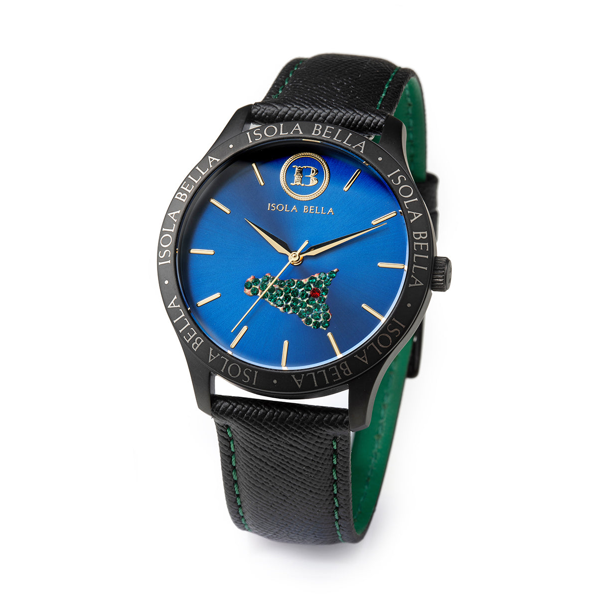 Orologio solo tempo unisex Isola Bella Sicilia in acciaio e pelle 40000030