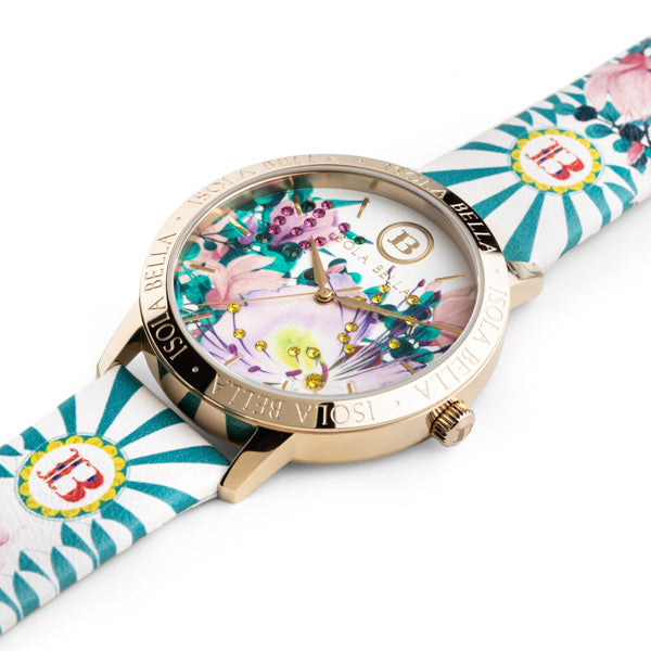Orologio solo tempo donna Isola Bella Fiori di Cappero in acciaio e pelle 40000039