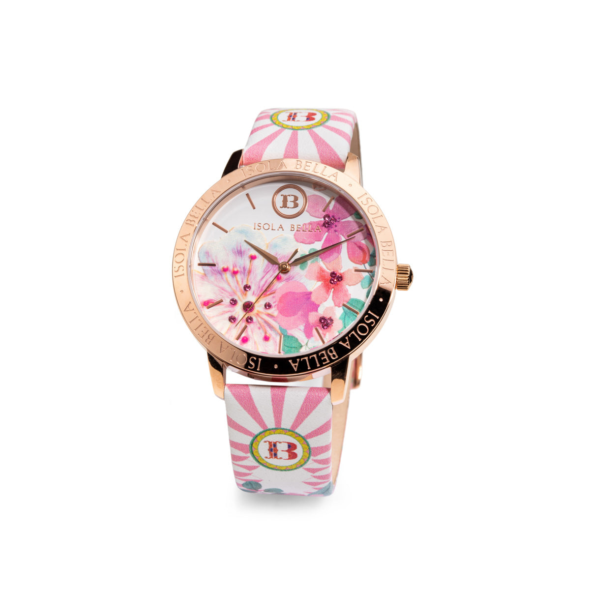 Orologio solo tempo donna Isola Bella Fiore di Pesco in acciaio e pelle 40000046