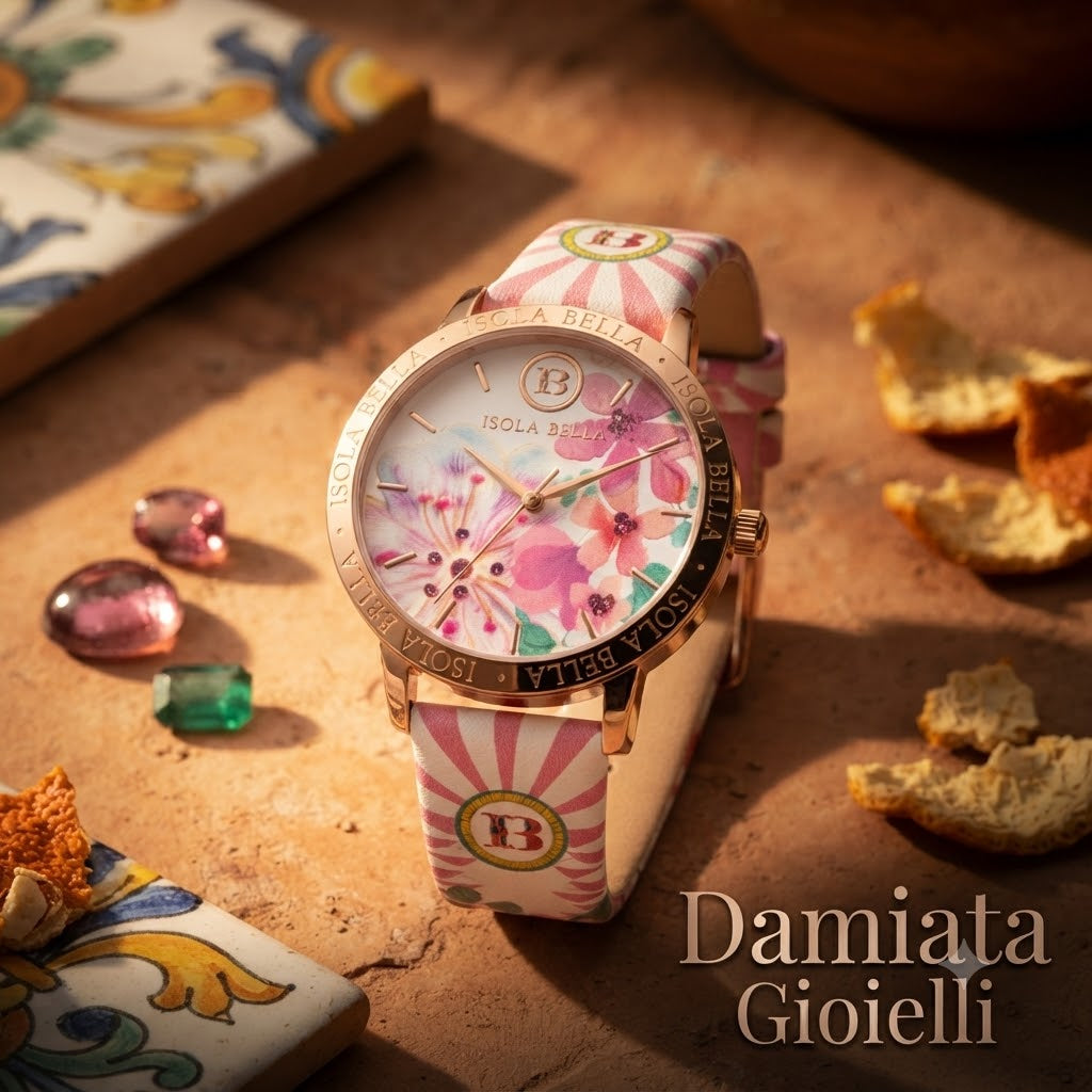 Orologio solo tempo donna Isola Bella Fiore di Pesco in acciaio e pelle 40000046