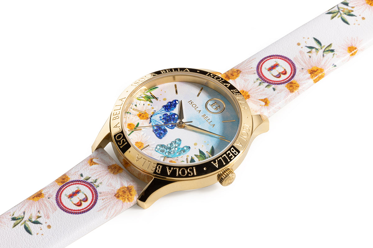 Orologio solo tempo donna Isola Bella Farfalle in acciaio e pelle 40000078