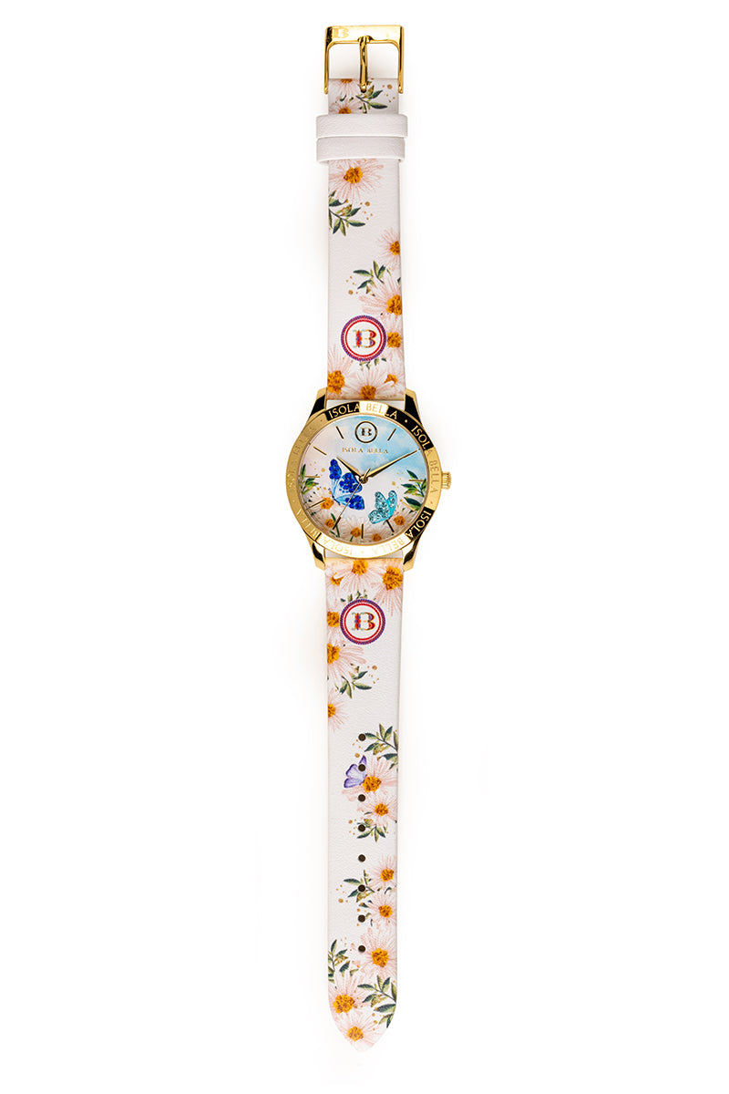 Orologio solo tempo donna Isola Bella Farfalle in acciaio e pelle 40000078