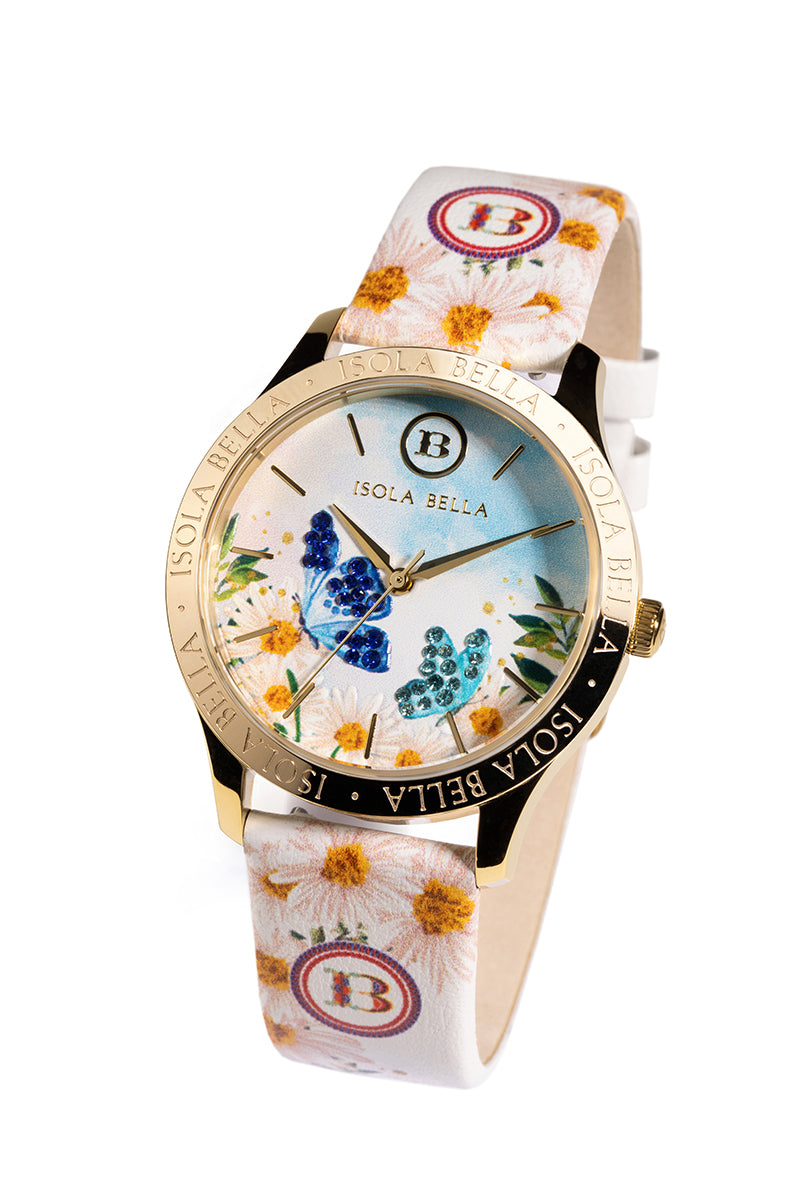 Orologio solo tempo donna Isola Bella Farfalle in acciaio e pelle 40000078