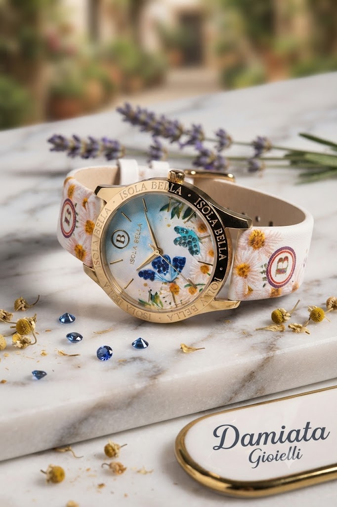 Orologio solo tempo donna Isola Bella Farfalle in acciaio e pelle 40000078