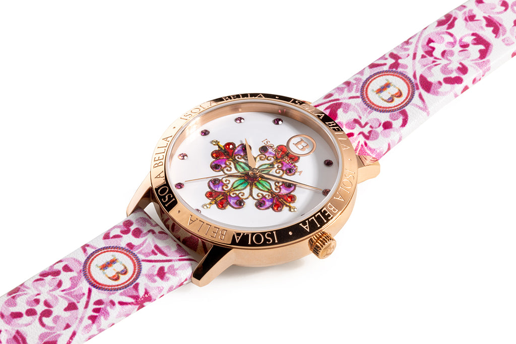 Orologio donna Isola Bella Rosone in acciaio e pelle 40000083