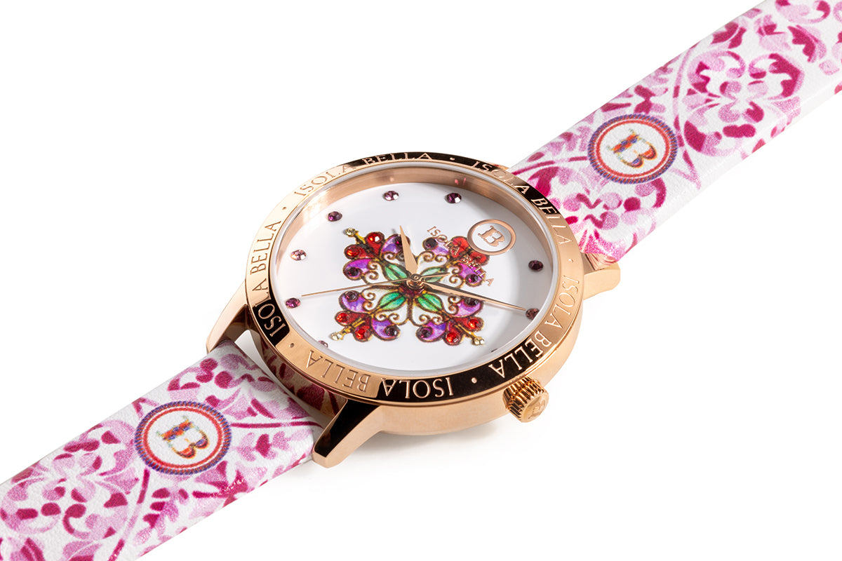 Orologio donna Isola Bella Rosone in acciaio e pelle 40000083