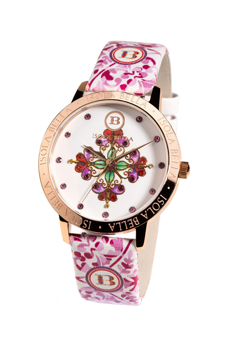Orologio donna Isola Bella Rosone in acciaio e pelle 40000083