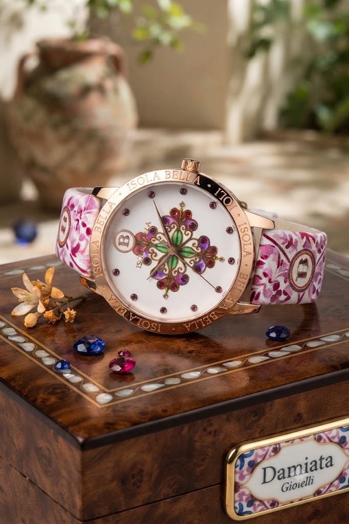 Orologio donna Isola Bella Rosone in acciaio e pelle 40000083