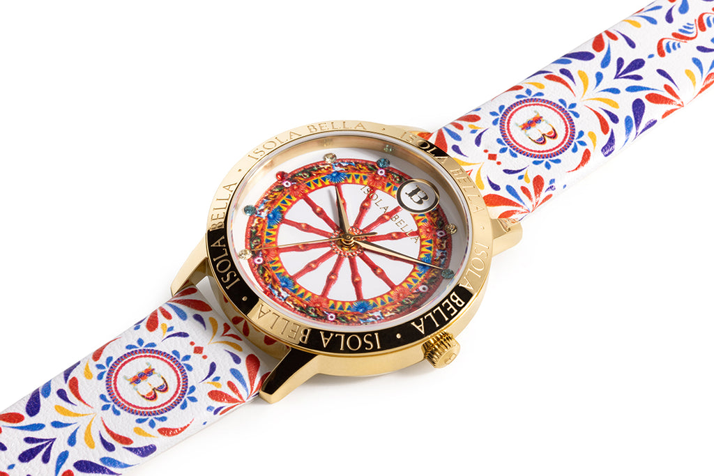Orologio solo tempo donna Isola Bella Ruota in acciaio e pelle 40000085