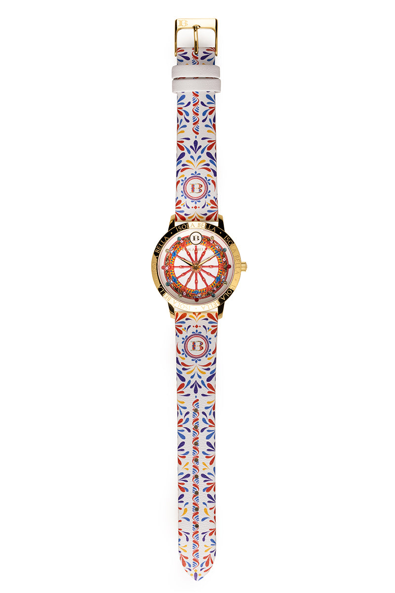 Orologio solo tempo donna Isola Bella Ruota in acciaio e pelle 40000085