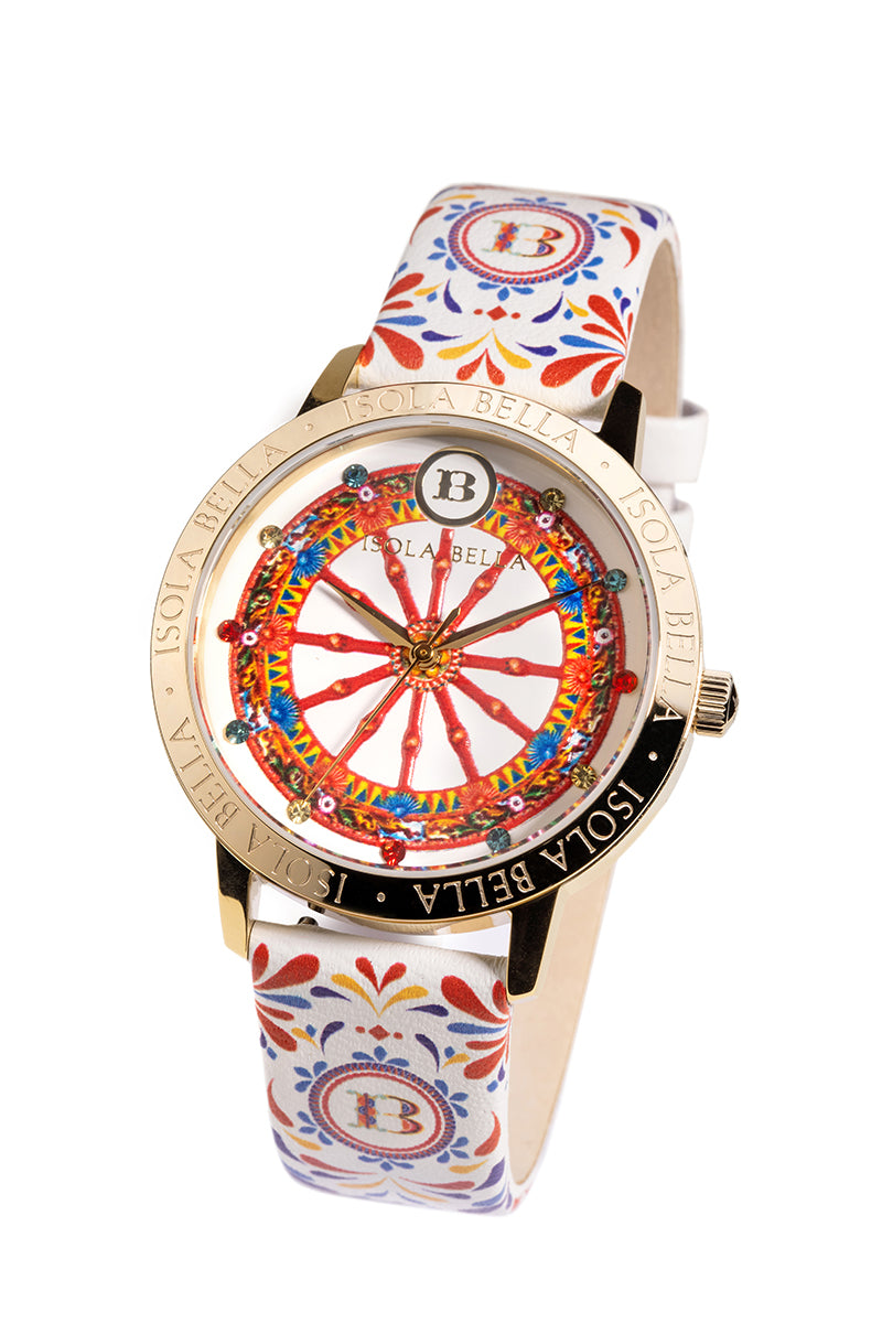 Orologio solo tempo donna Isola Bella Ruota in acciaio e pelle 40000085