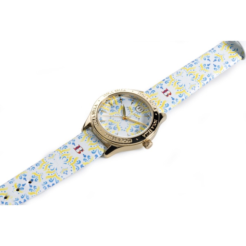 Orologio solo tempo donna Isola Bella Maiolica in acciaio e pelle 40000117