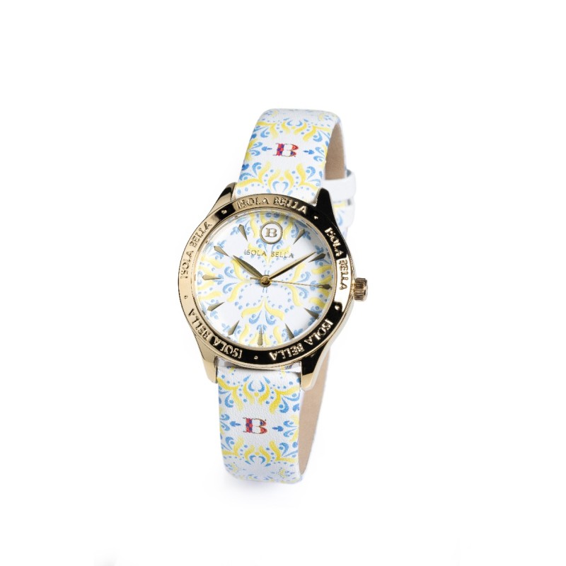 Orologio solo tempo donna Isola Bella Maiolica in acciaio e pelle 40000117
