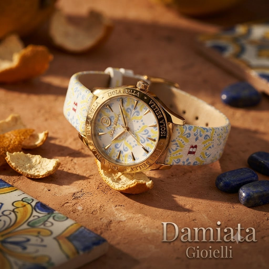 Orologio solo tempo donna Isola Bella Maiolica in acciaio e pelle 40000117