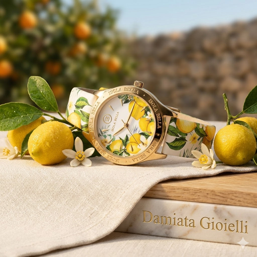 Orologio solo tempo donna Isola Bella Limoni in acciaio e pelle 40000126