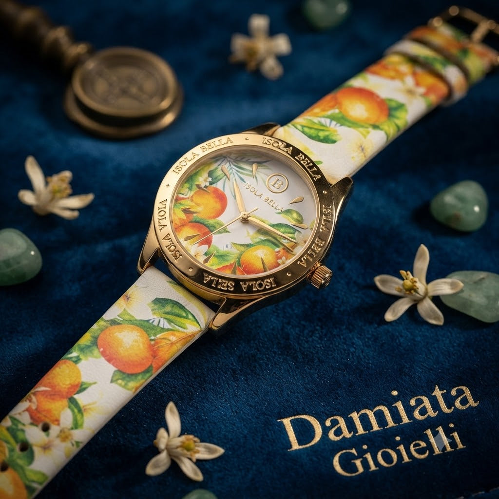Orologio donna Isola Bella Arance in acciaio e pelle 40000127