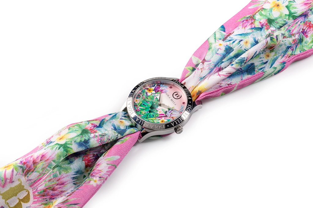 Orologio donna Isola Bella in acciaio, pelle e stoffa 40000129F