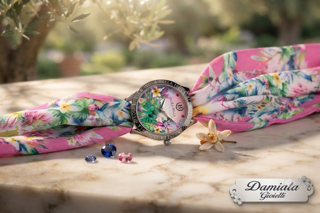 Orologio donna Isola Bella in acciaio, pelle e stoffa 40000129F
