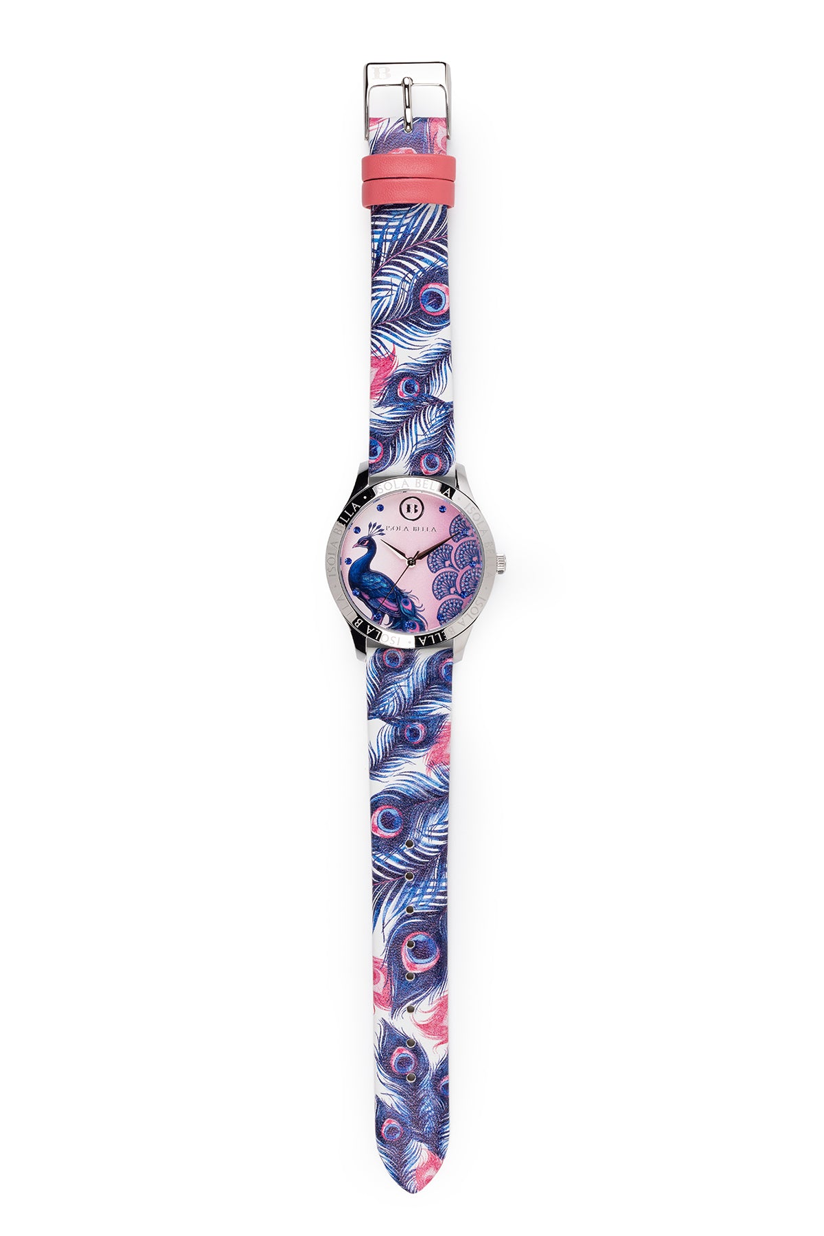 Orologio solo tempo donna Isola Bella Pavone in acciaio, pelle e zirconi 40000133