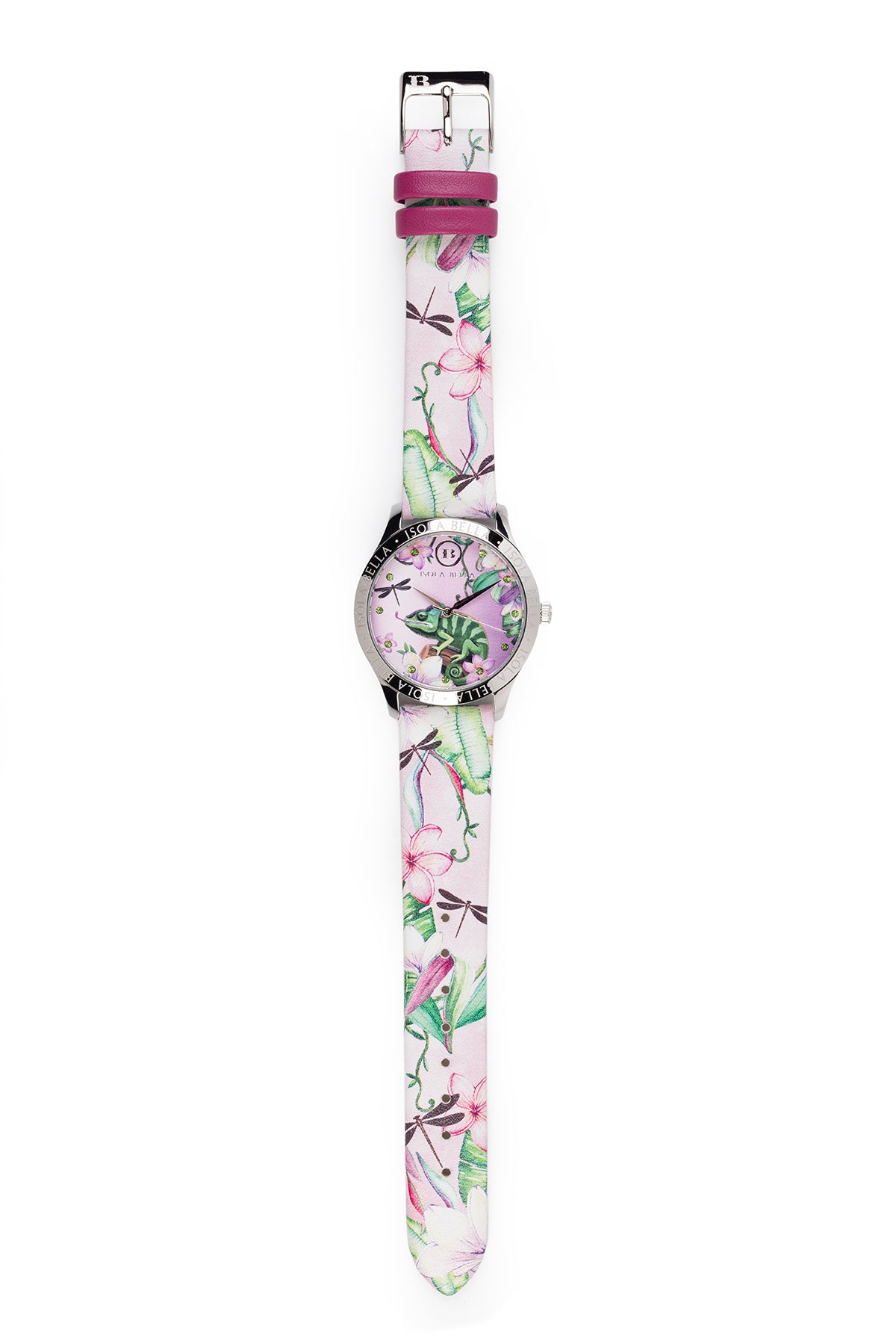 Orologio solo tempo donna Isola Bella Camaleonte in acciaio, pelle e zirconi 40000134