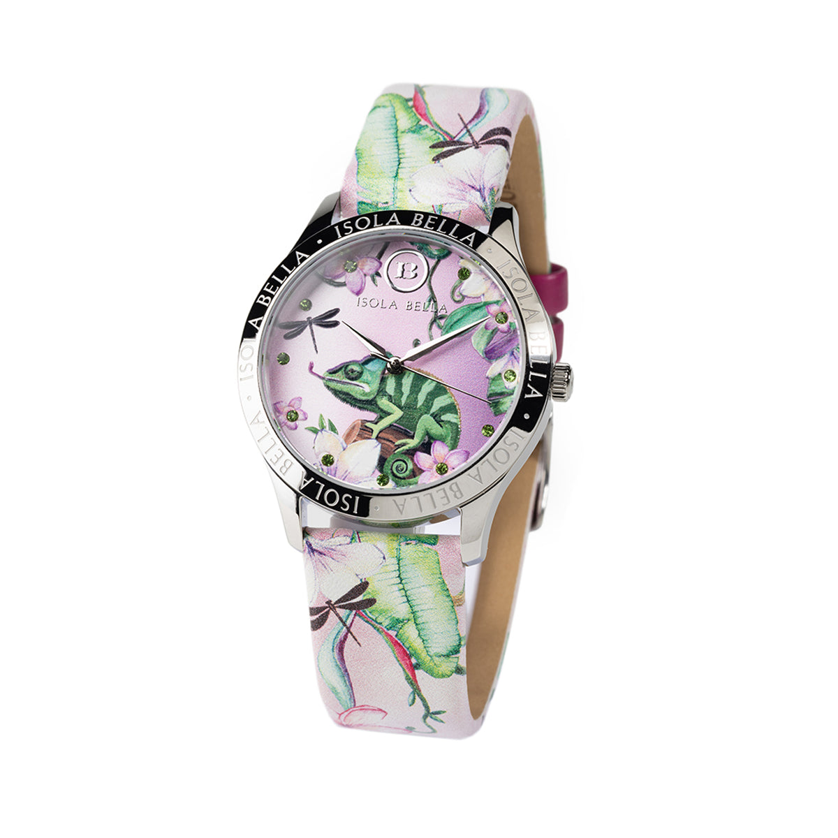 Orologio solo tempo donna Isola Bella Camaleonte in acciaio, pelle e zirconi 40000134