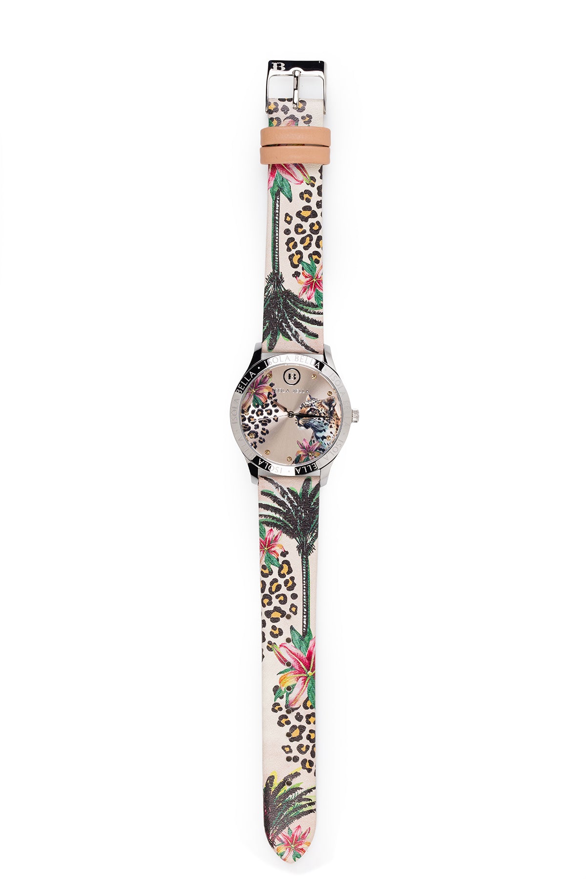 Orologio solo tempo donna Isola Bella Ghepardo in acciaio, pelle e zirconi 40000135