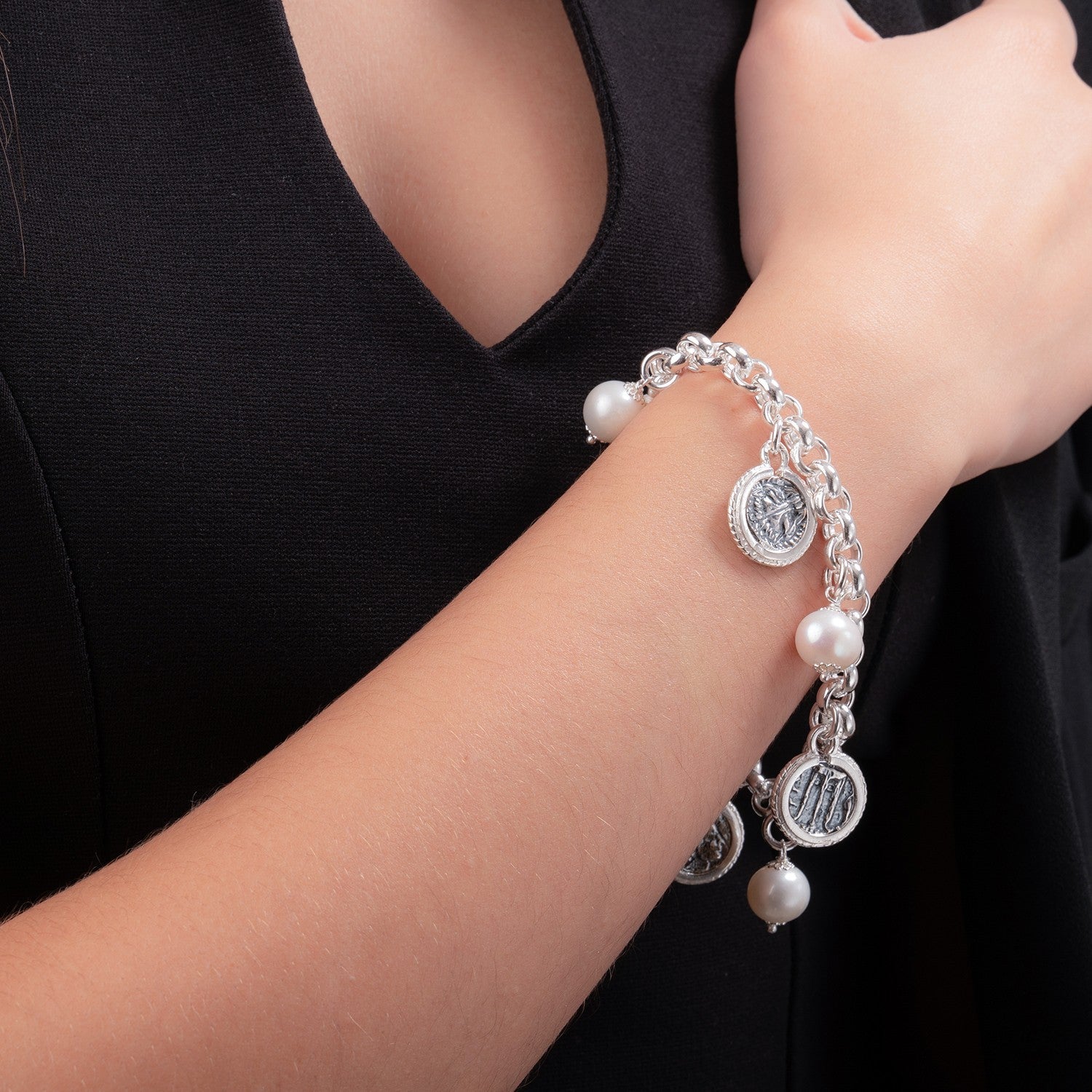 Bracciale donna Gerardo Sacco in argento con perle 40017B