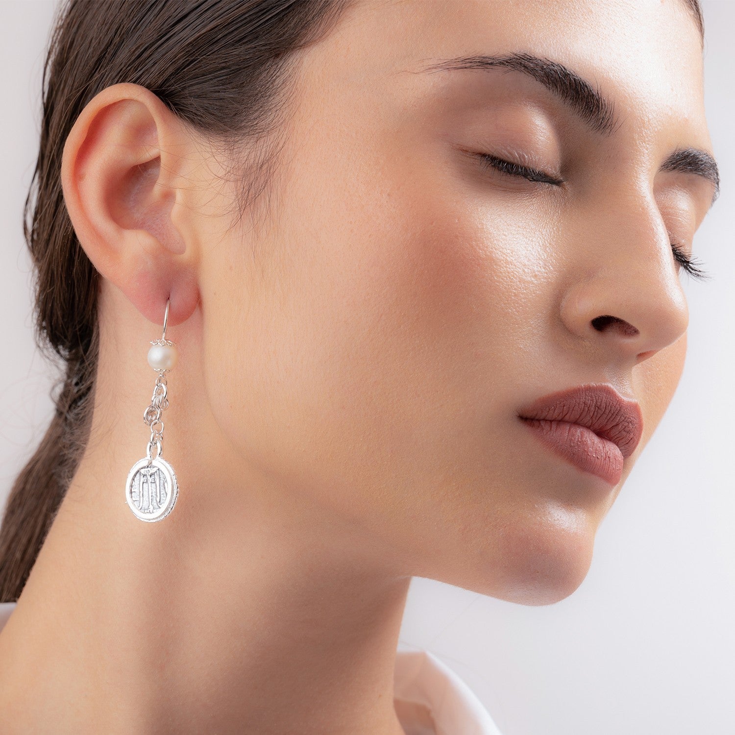 Orecchini pendenti donna Gerardo Sacco in argento e perle 40019B