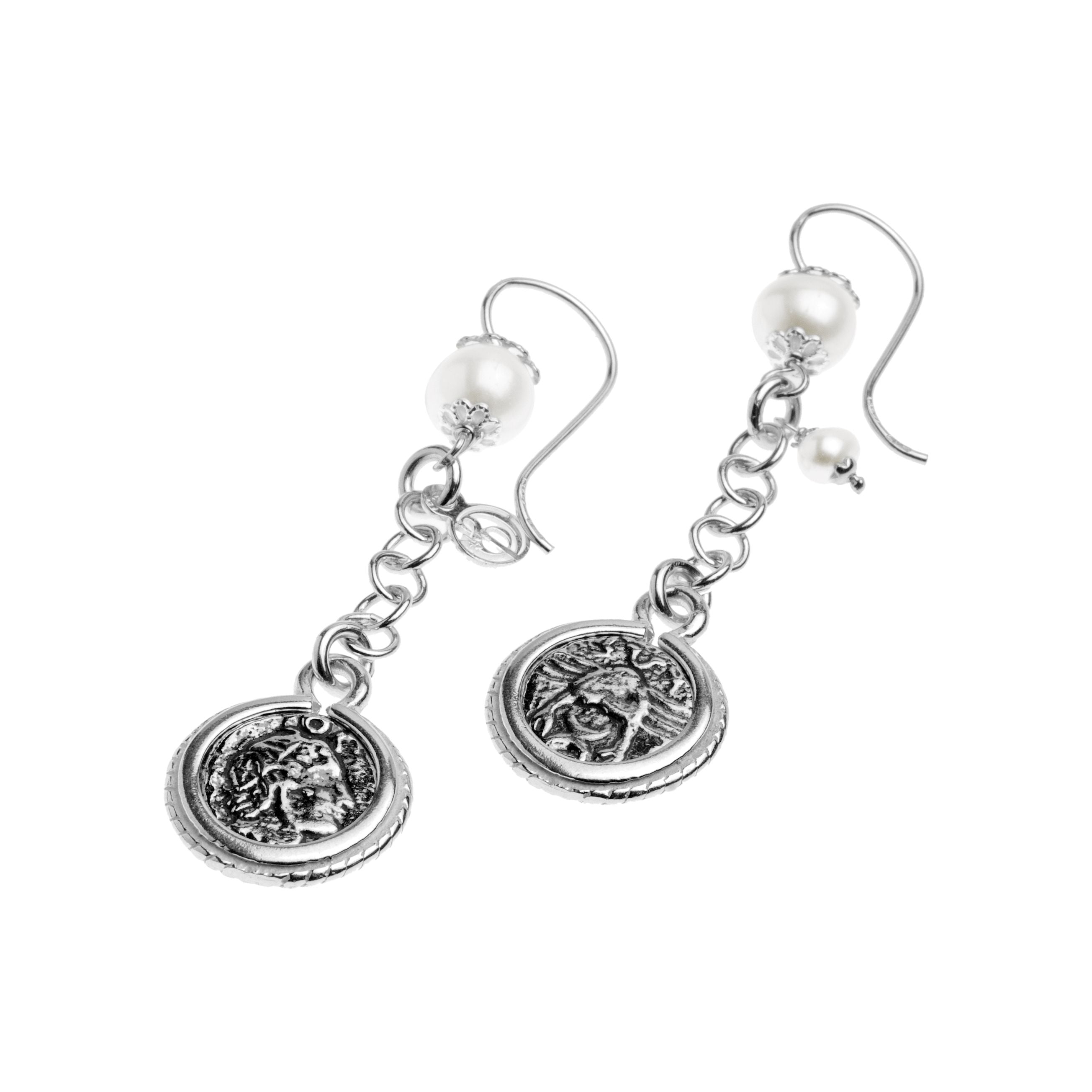 Orecchini pendenti donna Gerardo Sacco in argento e perle 40019B
