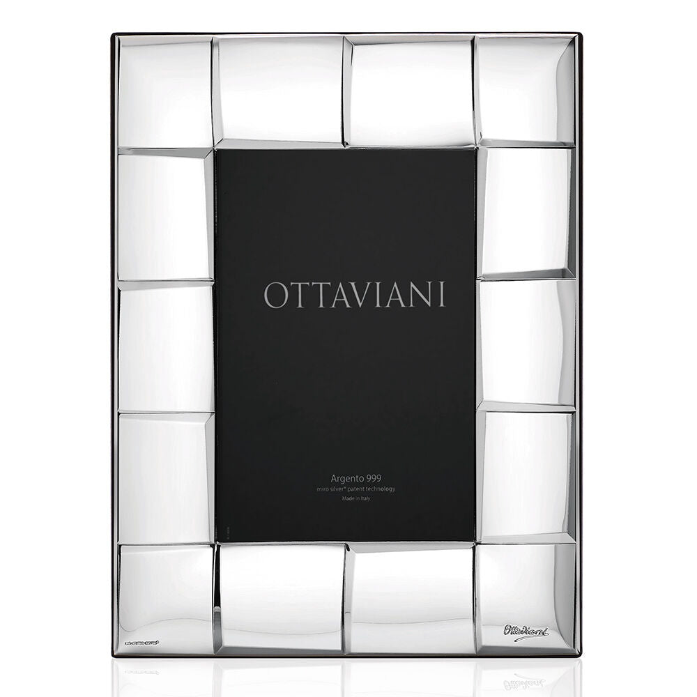 Cornice portafoto Ottaviani in argento retro legno, misure 13x18 ref. 4004A