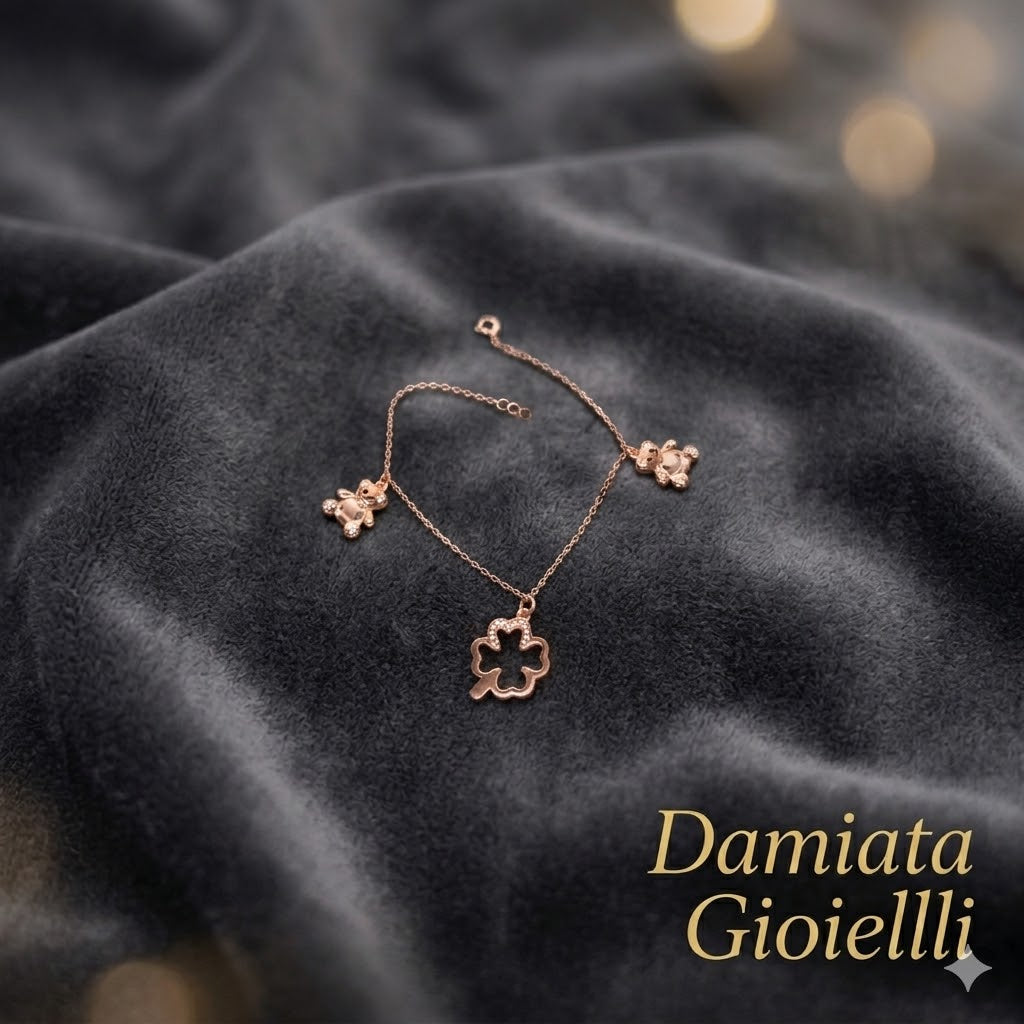 Bracciale donna Trova Gioielli in argento bicolore e zirconi 4213-BR