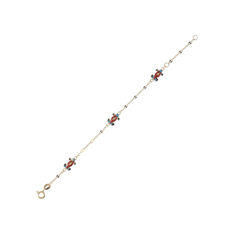 Bracciale formula uno bambino Damiata Gioielli in oro giallo smaltato 432/102/3