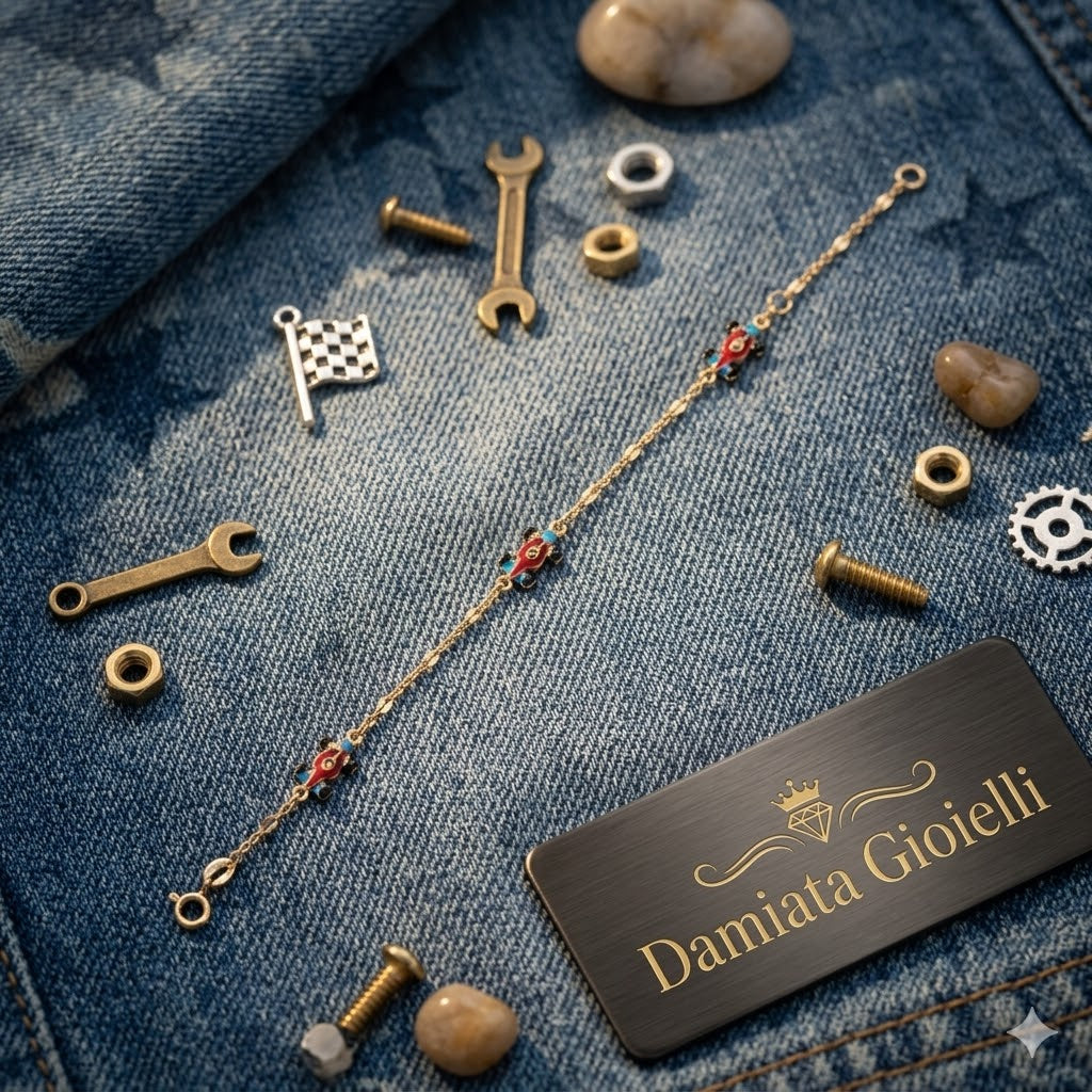 Bracciale formula uno bambino Damiata Gioielli in oro giallo smaltato 432/102/3